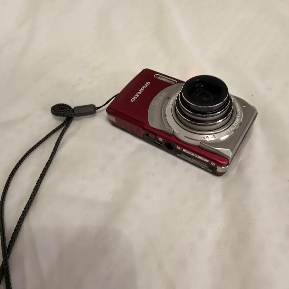 Olympus Red and Silver Cameras-and-accessories